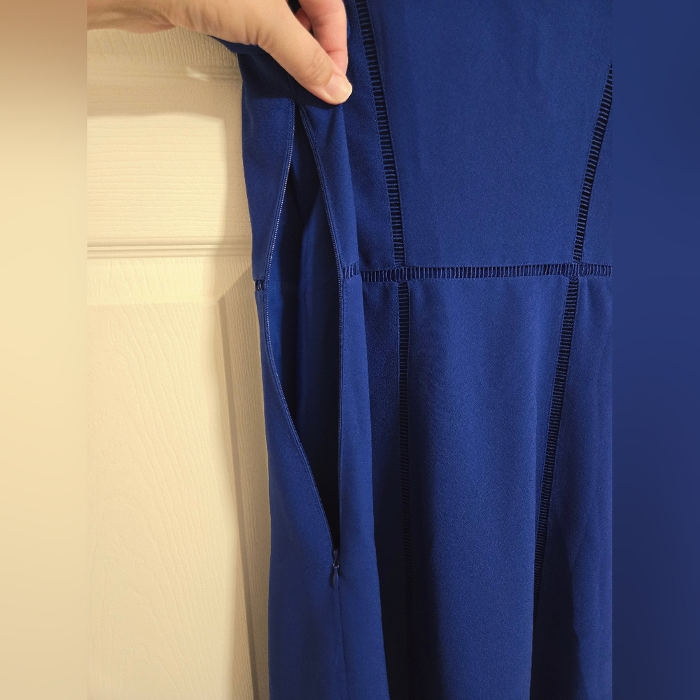 Banana Republic Women's Blue Midi  Dress Fit And Flare Size 6 - Picture 6 of 7